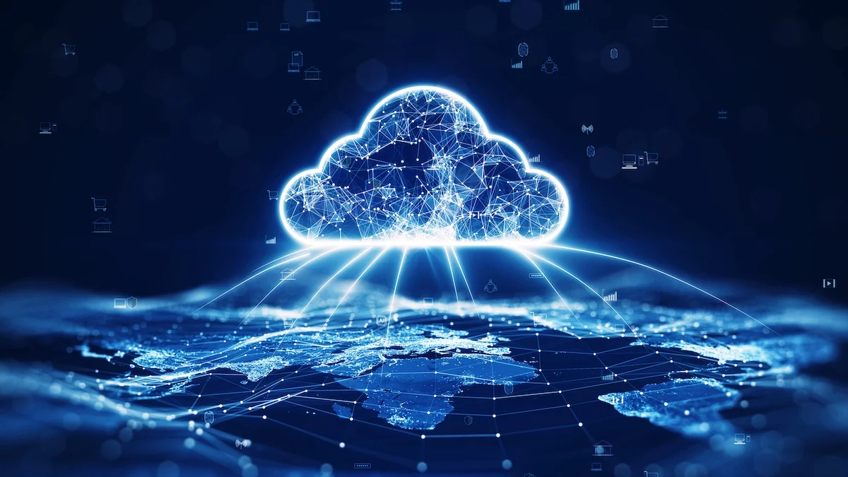 a picture of cloud connected with earth
