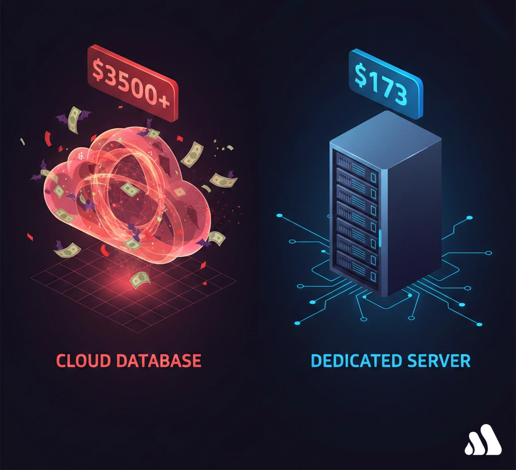 Cost comparison between expensive Cloud DBaaS and affordable iRexta Dedicated Storage Server